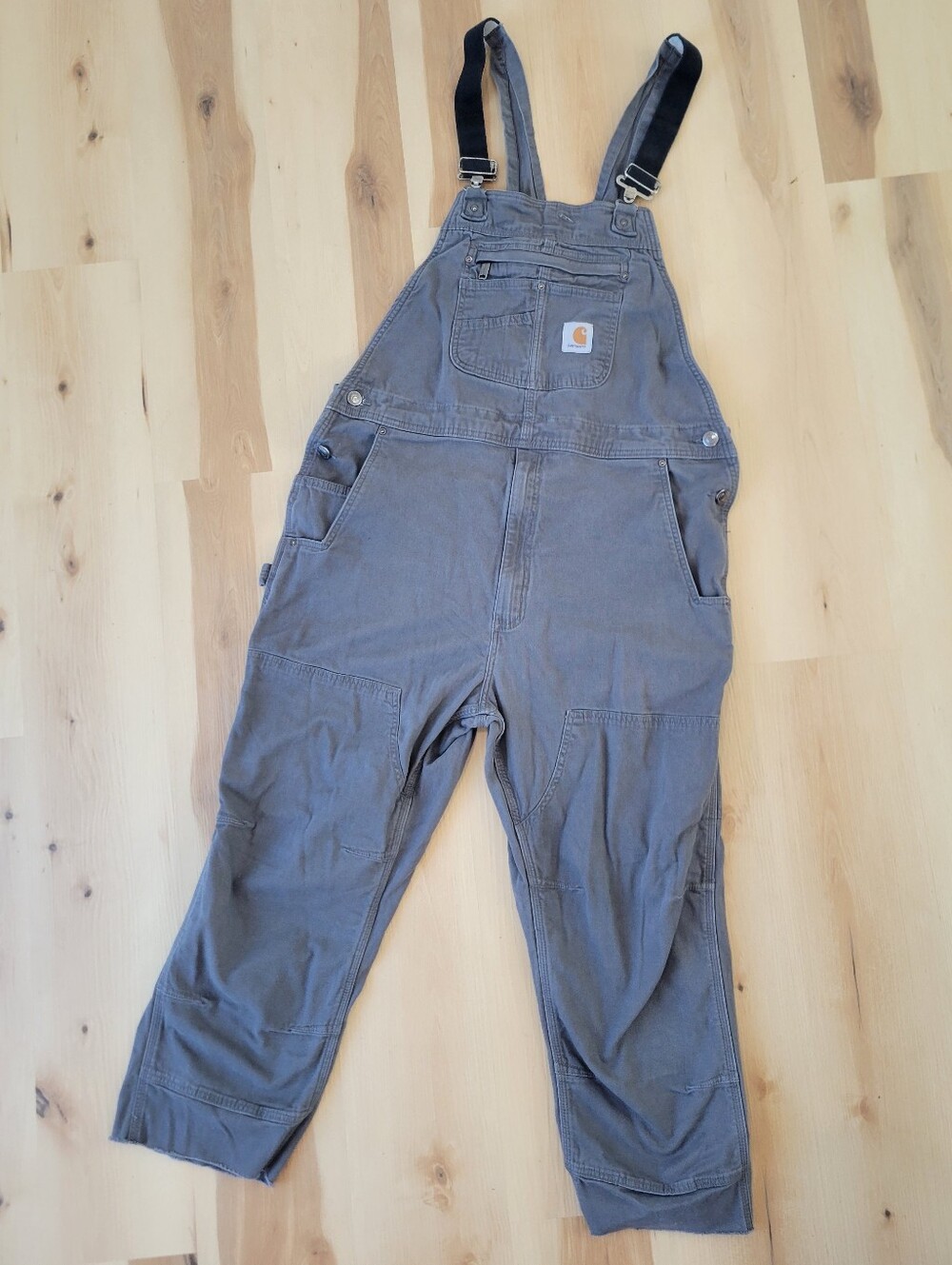 Carhartt Men’s Rugged Flex Canvas Bib Overalls 42x25 Gravel Gray Workwear